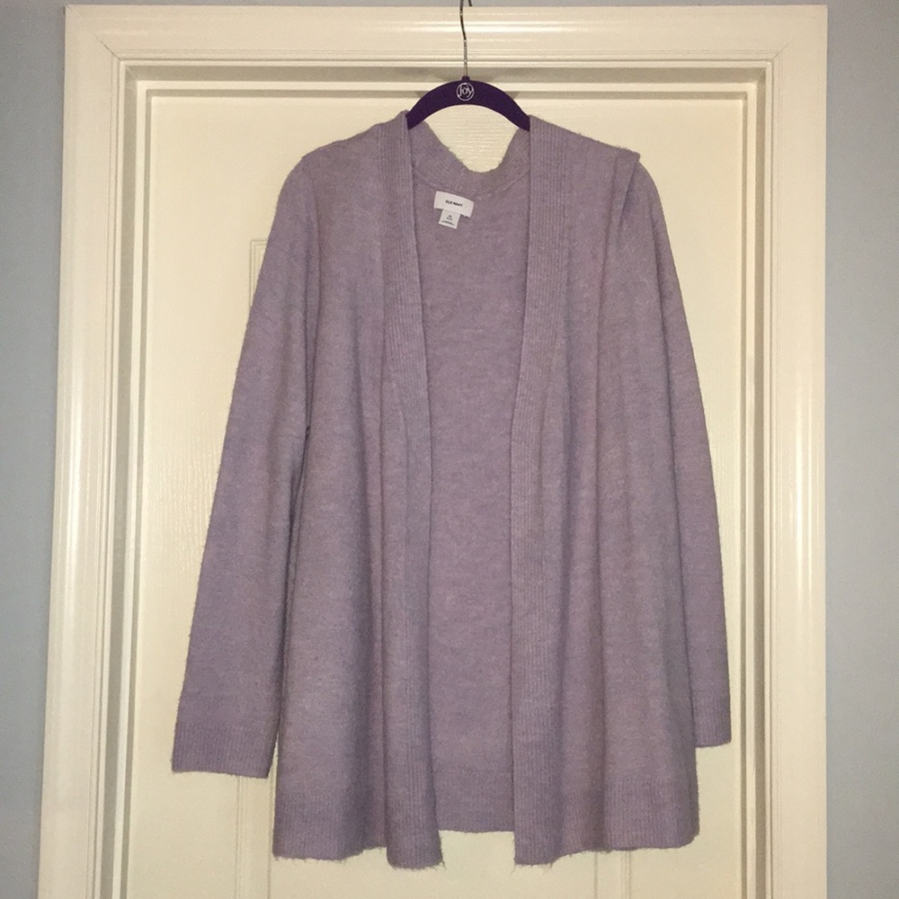Lavender Open Front Cardigan